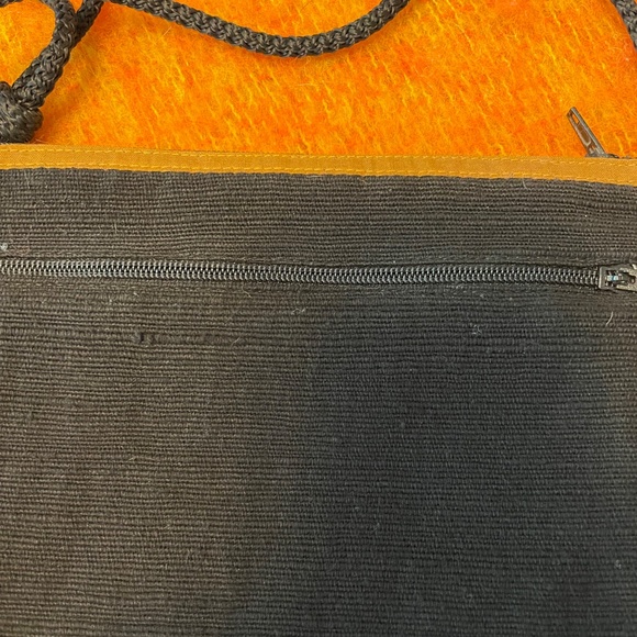 Beautiful Embroidered Black and Brown Fabric Cross Body Bag - Picture 7 of 10